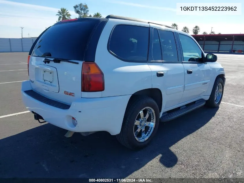 2005 GMC Envoy Sle VIN: 1GKDT13S452223962 Lot: 40802531