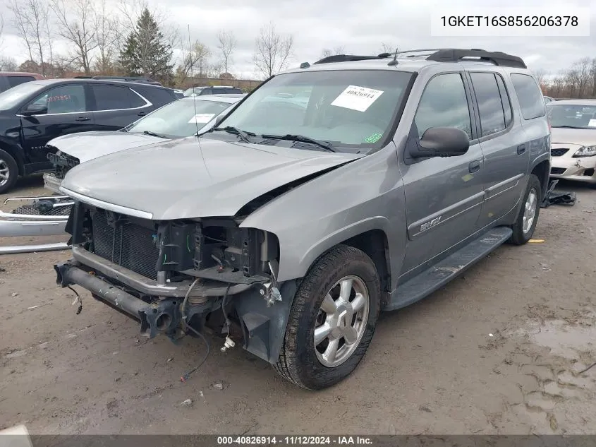 2005 GMC Envoy Xl Sle VIN: 1GKET16S856206378 Lot: 40826914