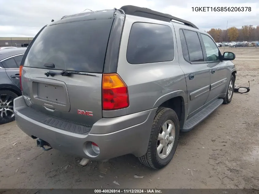 2005 GMC Envoy Xl Sle VIN: 1GKET16S856206378 Lot: 40826914