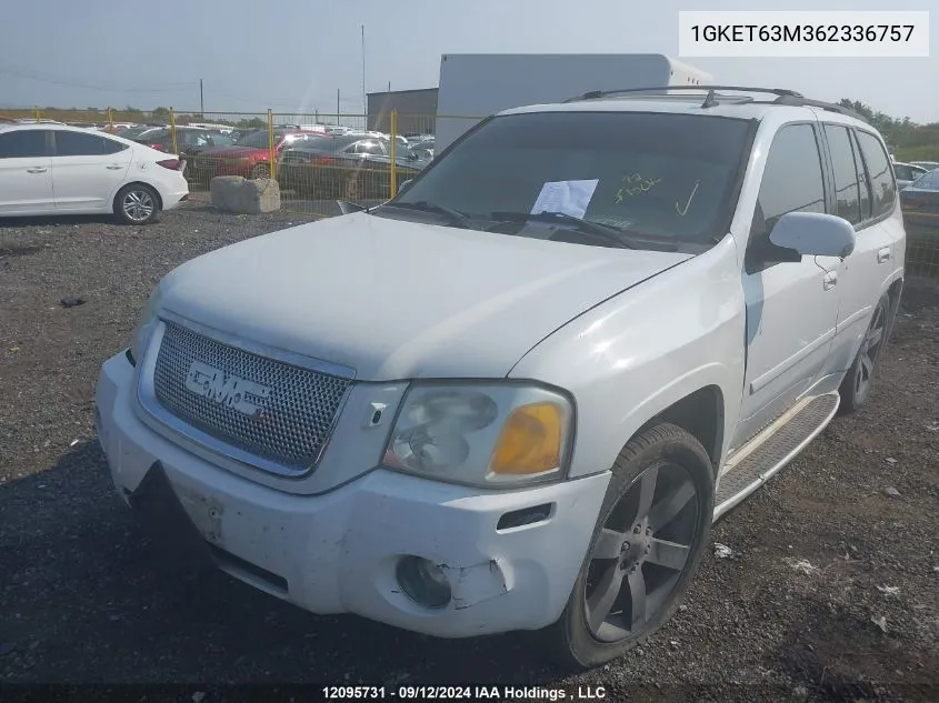 2006 GMC Envoy VIN: 1GKET63M362336757 Lot: 12095731