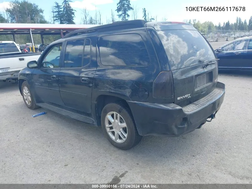 2006 GMC Envoy Xl Denali VIN: 1GKET66M266117678 Lot: 39950156