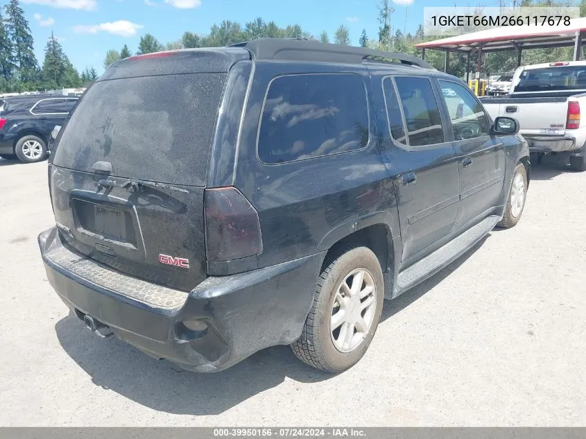 2006 GMC Envoy Xl Denali VIN: 1GKET66M266117678 Lot: 39950156