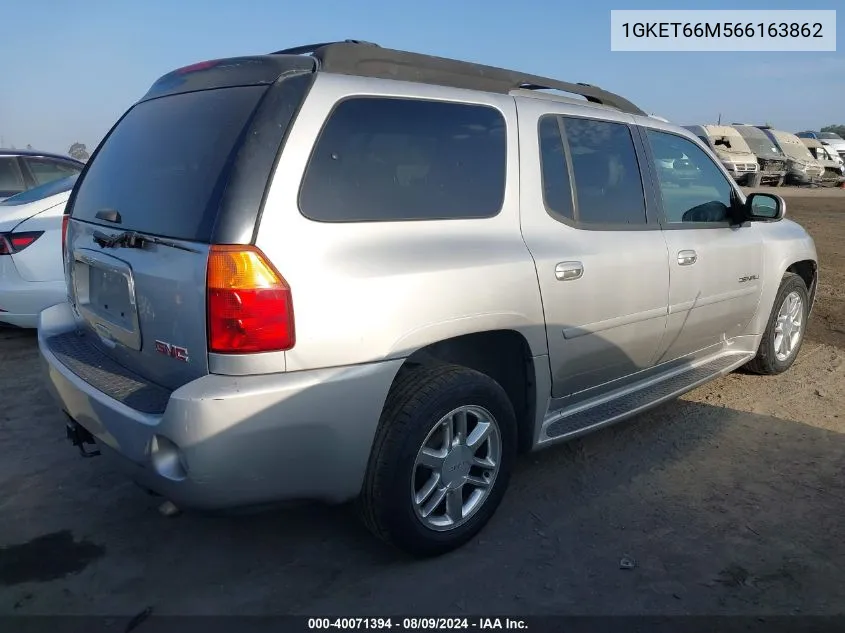 2006 GMC Envoy Xl Denali VIN: 1GKET66M566163862 Lot: 40071394