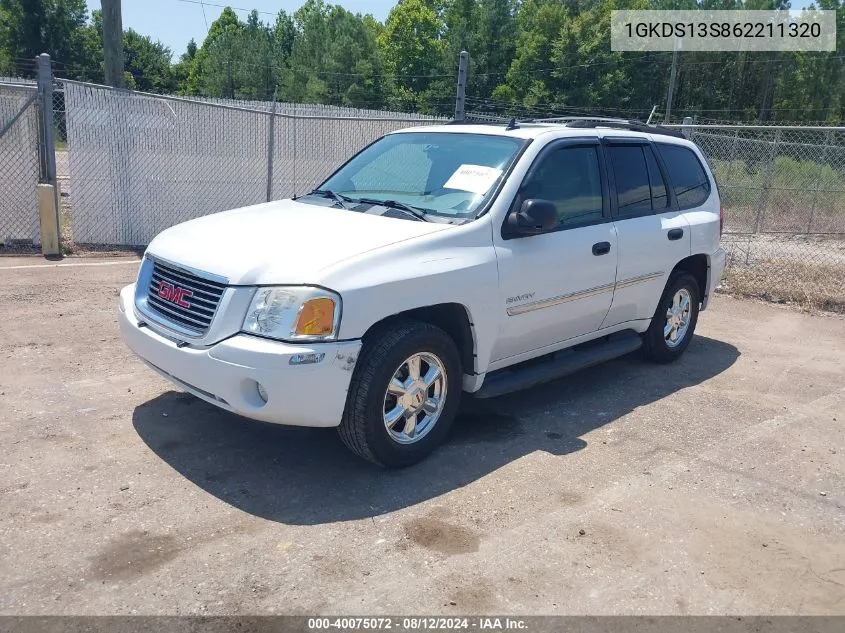 2006 GMC Envoy Sle VIN: 1GKDS13S862211320 Lot: 40075072