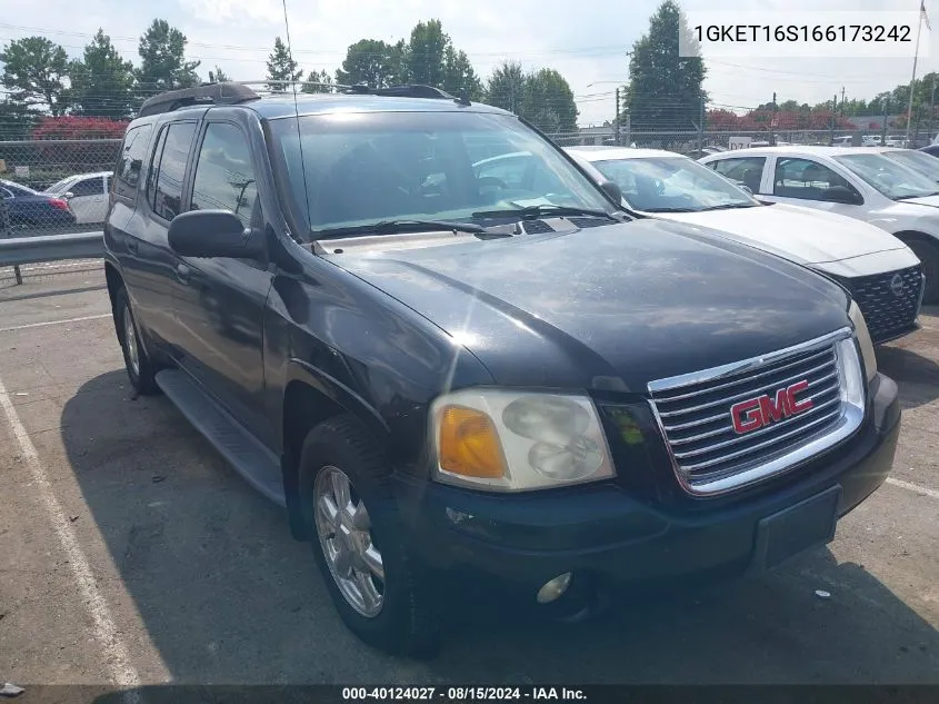 2006 GMC Envoy Xl Sle VIN: 1GKET16S166173242 Lot: 40124027