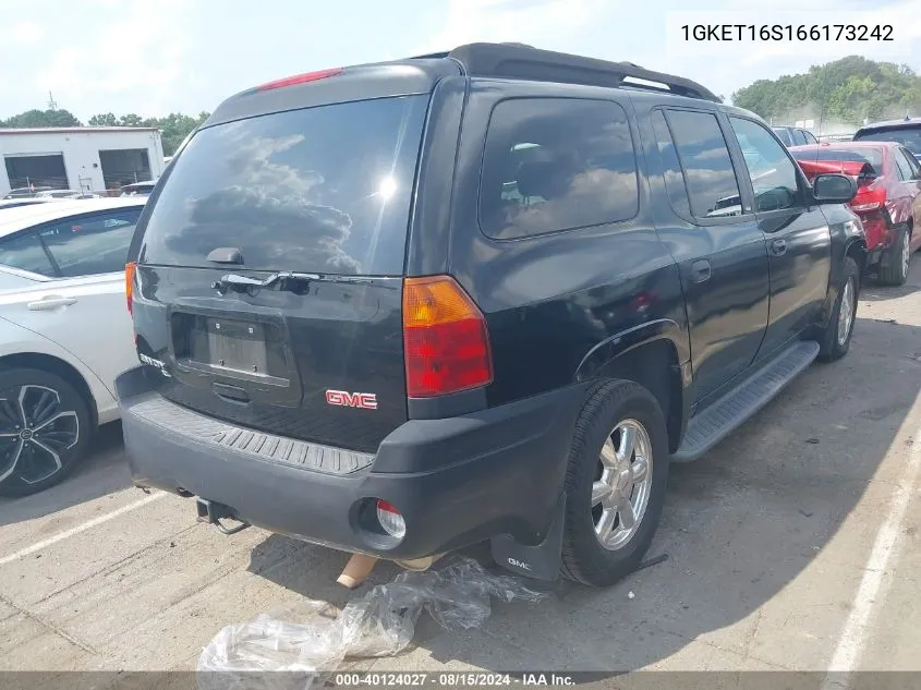 2006 GMC Envoy Xl Sle VIN: 1GKET16S166173242 Lot: 40124027