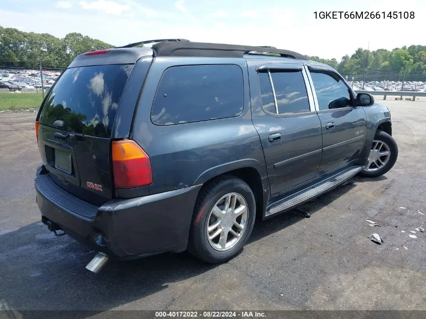 2006 GMC Envoy Xl Denali VIN: 1GKET66M266145108 Lot: 40172022