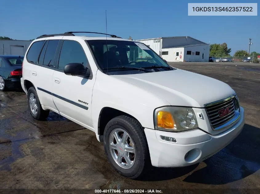 2006 GMC Envoy Slt VIN: 1GKDS13S462357522 Lot: 40177646