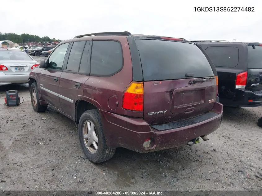 2006 GMC Envoy Sle VIN: 1GKDS13S862274482 Lot: 40284286