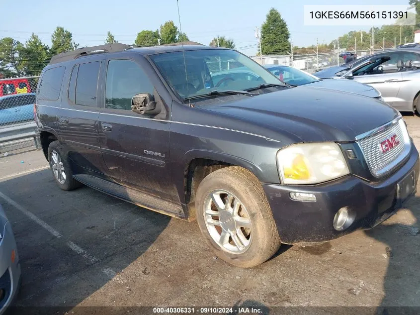 2006 GMC Envoy Xl Denali VIN: 1GKES66M566151391 Lot: 40306331