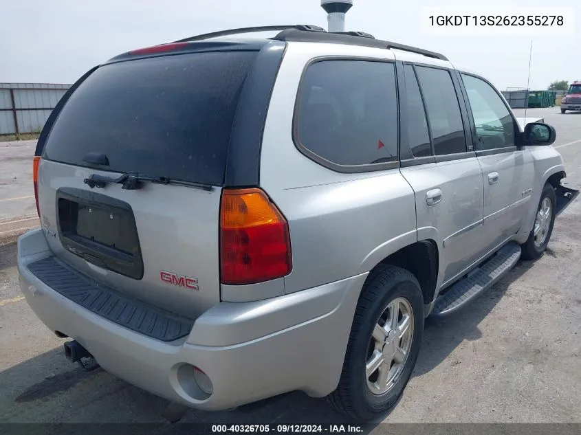 2006 GMC Envoy VIN: 1GKDT13S262355278 Lot: 40326705