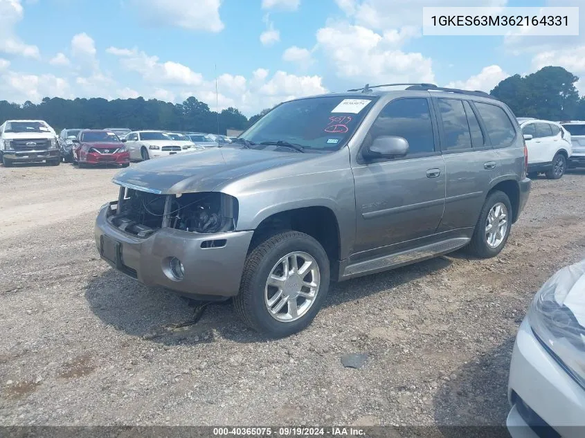 2006 GMC Envoy Denali VIN: 1GKES63M362164331 Lot: 40365075