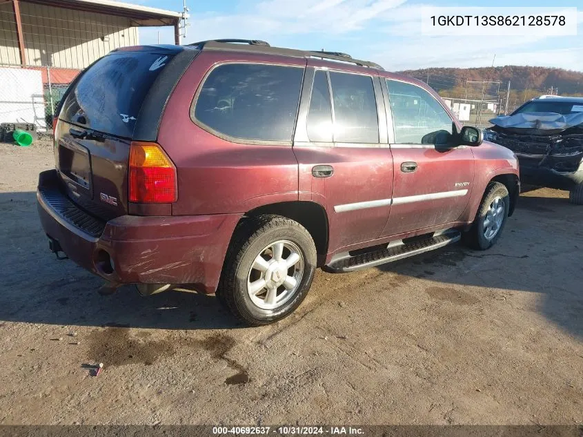 2006 GMC Envoy Sle VIN: 1GKDT13S862128578 Lot: 40692637