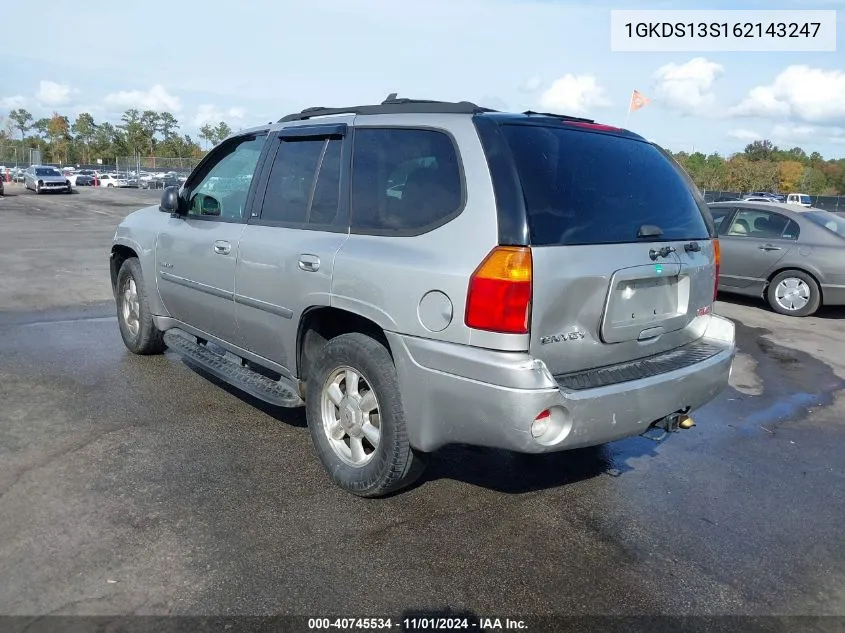 2006 GMC Envoy Slt VIN: 1GKDS13S162143247 Lot: 40745534