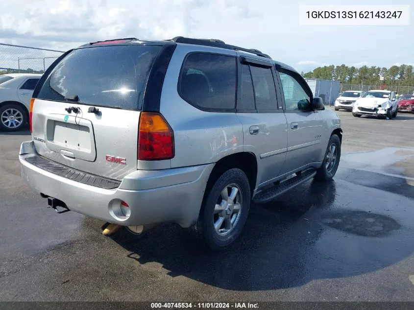 2006 GMC Envoy Slt VIN: 1GKDS13S162143247 Lot: 40745534