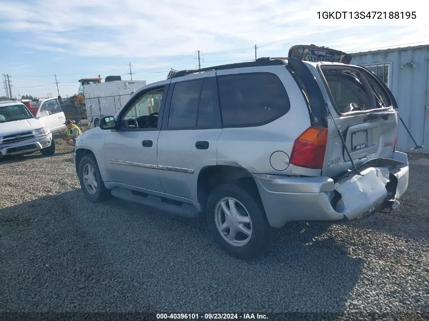 2007 GMC Envoy Sle VIN: 1GKDT13S472188195 Lot: 40396101