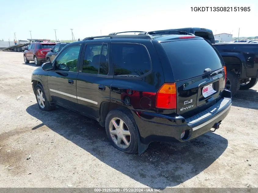 2008 GMC Envoy Slt VIN: 1GKDT13S082151985 Lot: 39253090