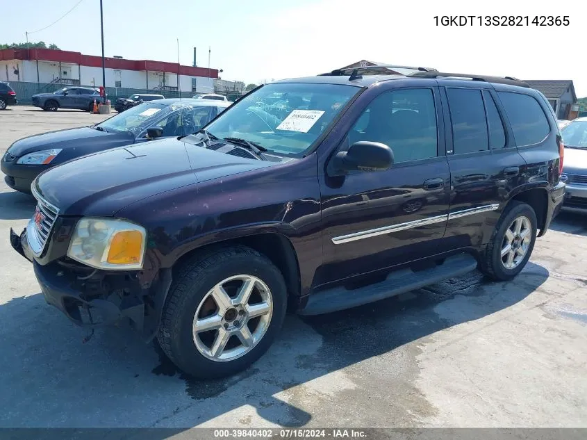 2008 GMC Envoy Slt VIN: 1GKDT13S282142365 Lot: 39840402