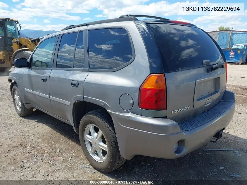 2008 GMC Envoy Sle VIN: 1GKDT13S782229694 Lot: 39986840