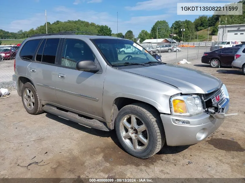 2008 GMC Envoy Slt VIN: 1GKDT13S082211599 Lot: 40008099