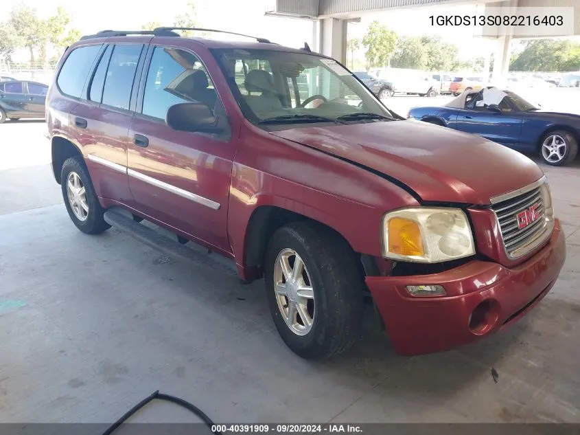 2008 GMC Envoy Sle VIN: 1GKDS13S082216403 Lot: 40391909