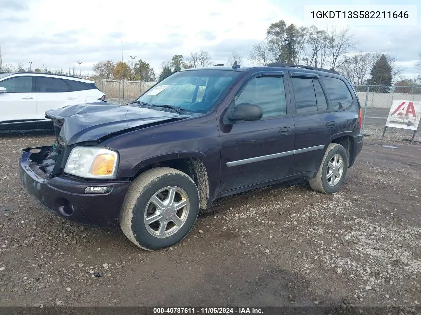 2008 GMC Envoy Sle VIN: 1GKDT13S582211646 Lot: 40787611