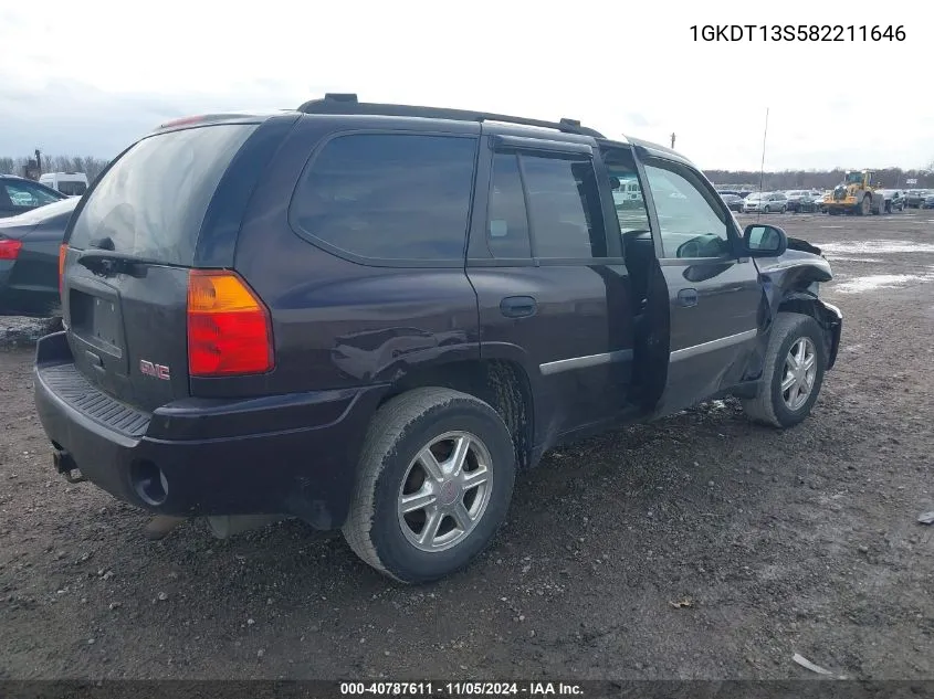 2008 GMC Envoy Sle VIN: 1GKDT13S582211646 Lot: 40787611