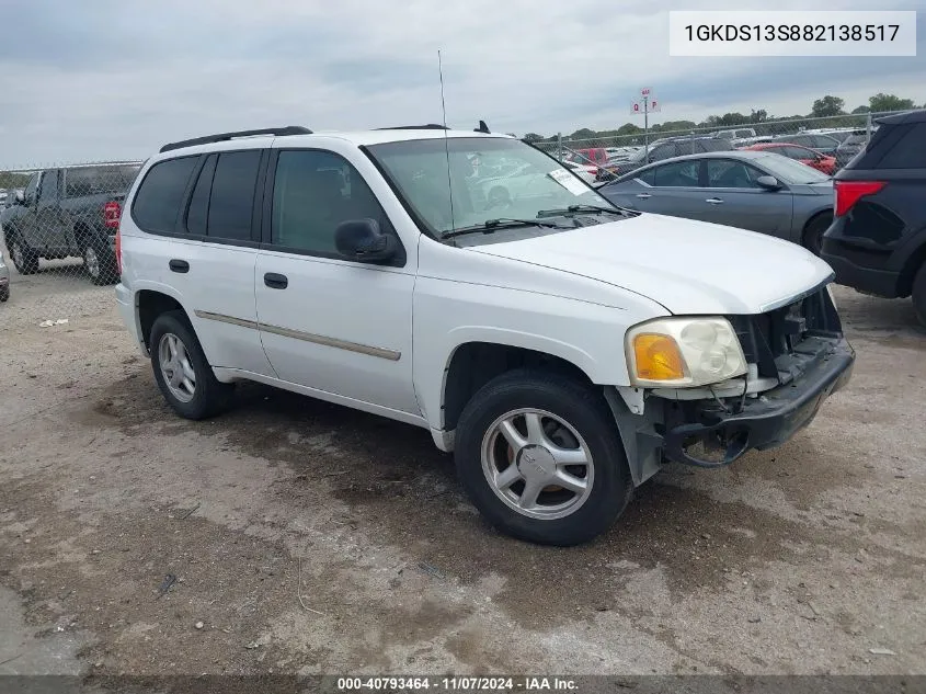 2008 GMC Envoy Sle VIN: 1GKDS13S882138517 Lot: 40793464