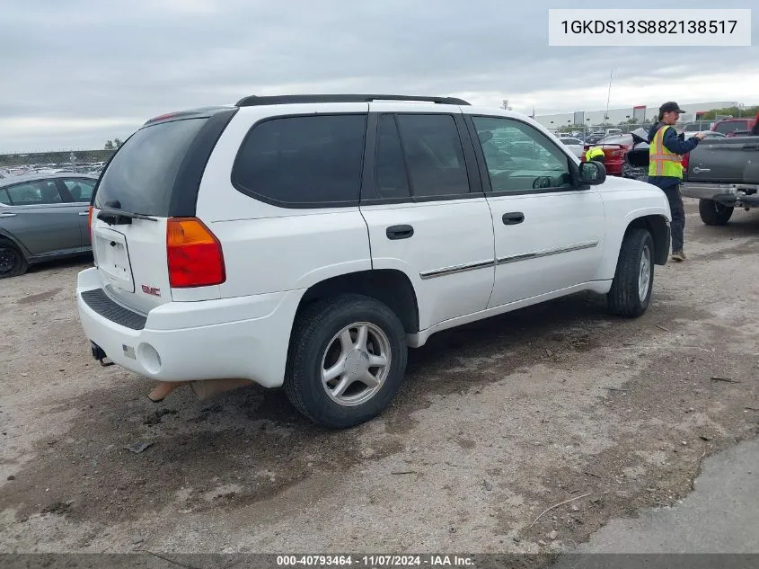 2008 GMC Envoy Sle VIN: 1GKDS13S882138517 Lot: 40793464