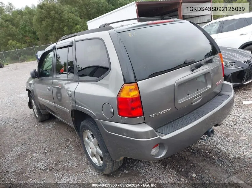 2009 GMC Envoy Slt VIN: 1GKDS43S092126039 Lot: 40429950