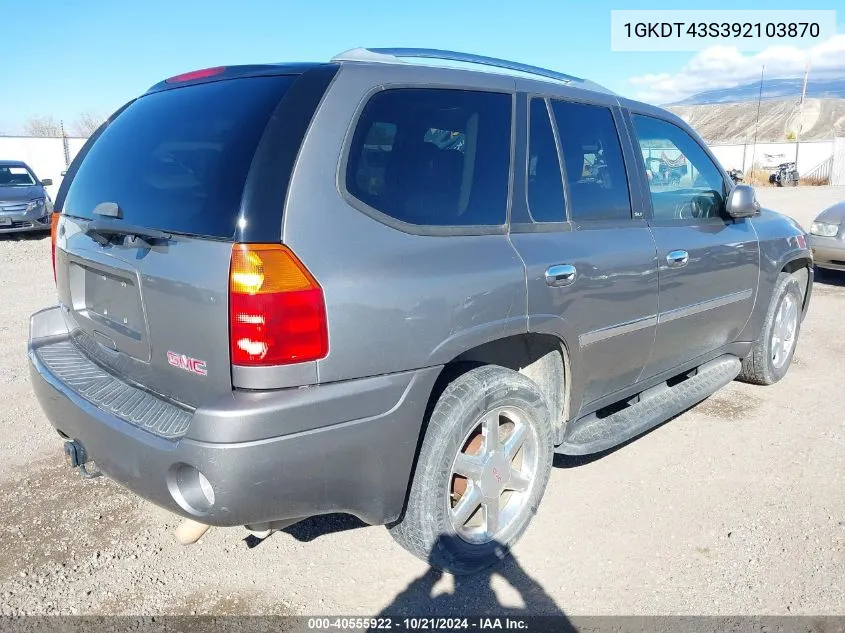 2009 GMC Envoy Slt VIN: 1GKDT43S392103870 Lot: 40555922