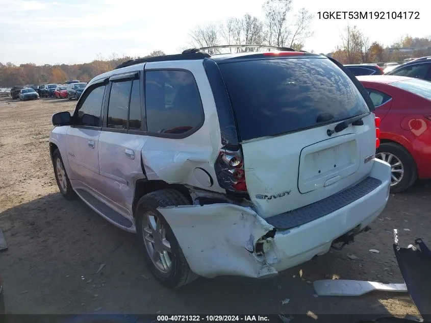 2009 GMC Envoy Denali VIN: 1GKET53M192104172 Lot: 40721322