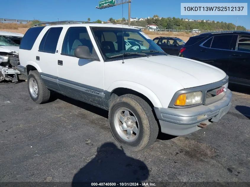 1995 GMC Jimmy VIN: 1GKDT13W7S2512137 Lot: 40740500