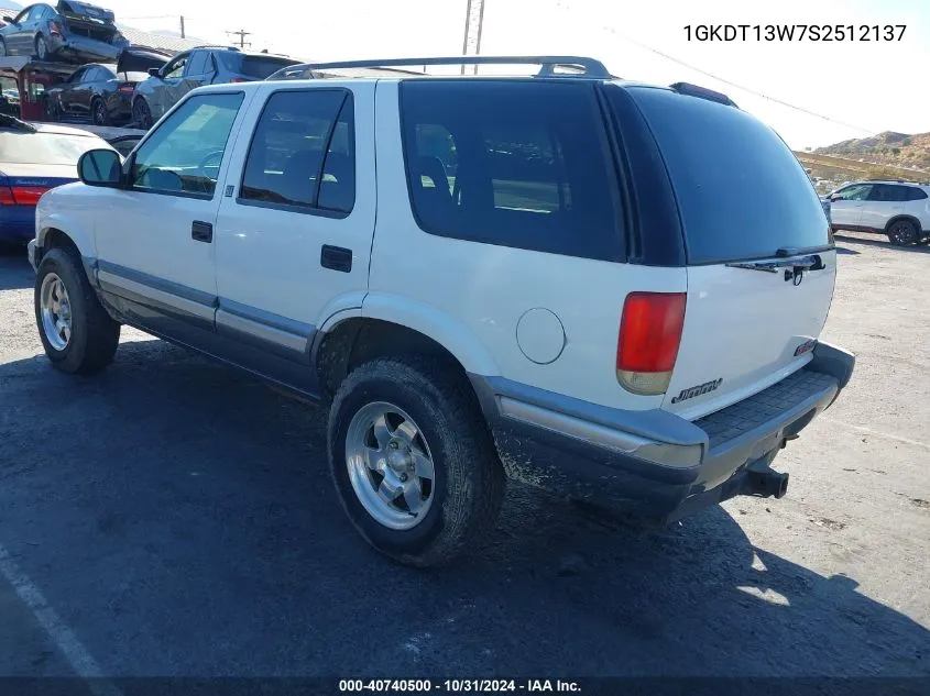 1995 GMC Jimmy VIN: 1GKDT13W7S2512137 Lot: 40740500