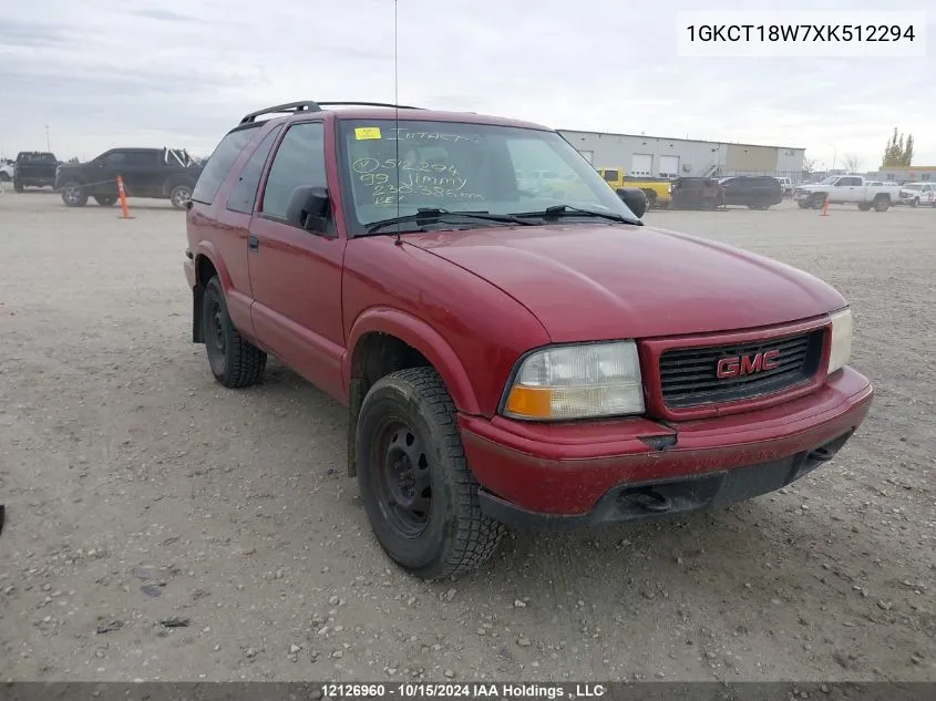 1999 GMC Jimmy VIN: 1GKCT18W7XK512294 Lot: 12126960