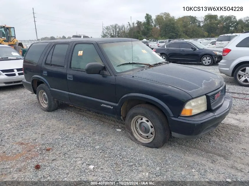 1999 GMC Jimmy Sl VIN: 1GKCS13W6XK504228 Lot: 40700701