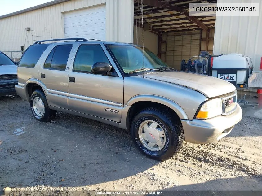 1999 GMC Jimmy VIN: 1GKCS13W3X2560045 Lot: 40804168