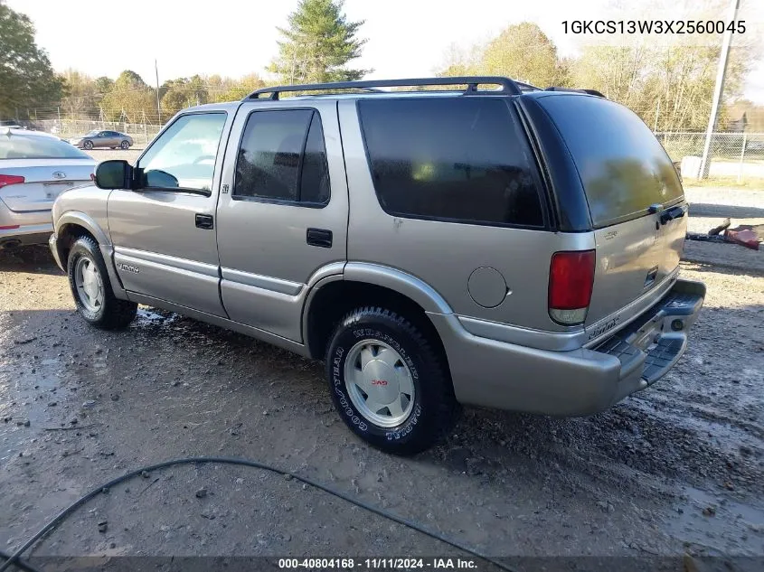 1999 GMC Jimmy VIN: 1GKCS13W3X2560045 Lot: 40804168