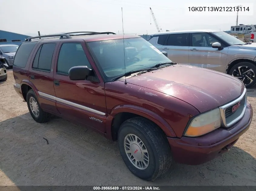 2001 GMC Jimmy Sle VIN: 1GKDT13W212215114 Lot: 39865489