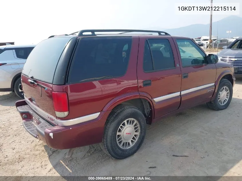 1GKDT13W212215114 2001 GMC Jimmy Sle