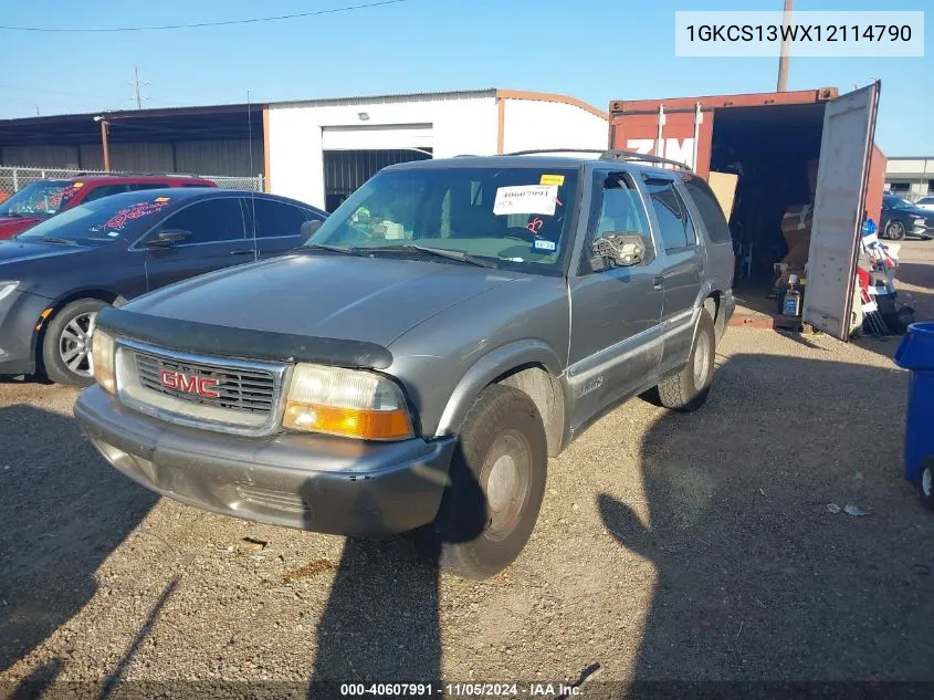 2001 GMC Jimmy Slt VIN: 1GKCS13WX12114790 Lot: 40607991