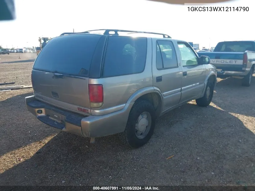 2001 GMC Jimmy Slt VIN: 1GKCS13WX12114790 Lot: 40607991