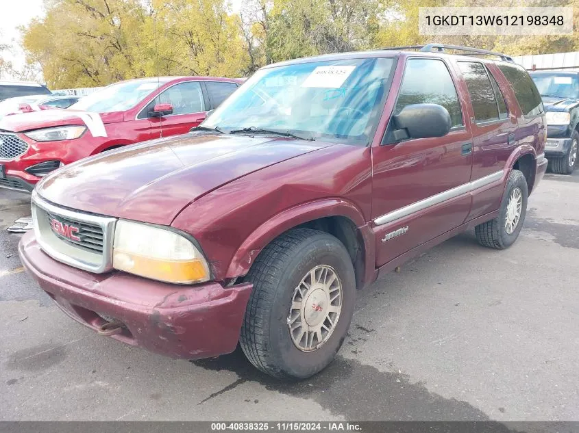 2001 GMC Jimmy Sle VIN: 1GKDT13W612198348 Lot: 40838325