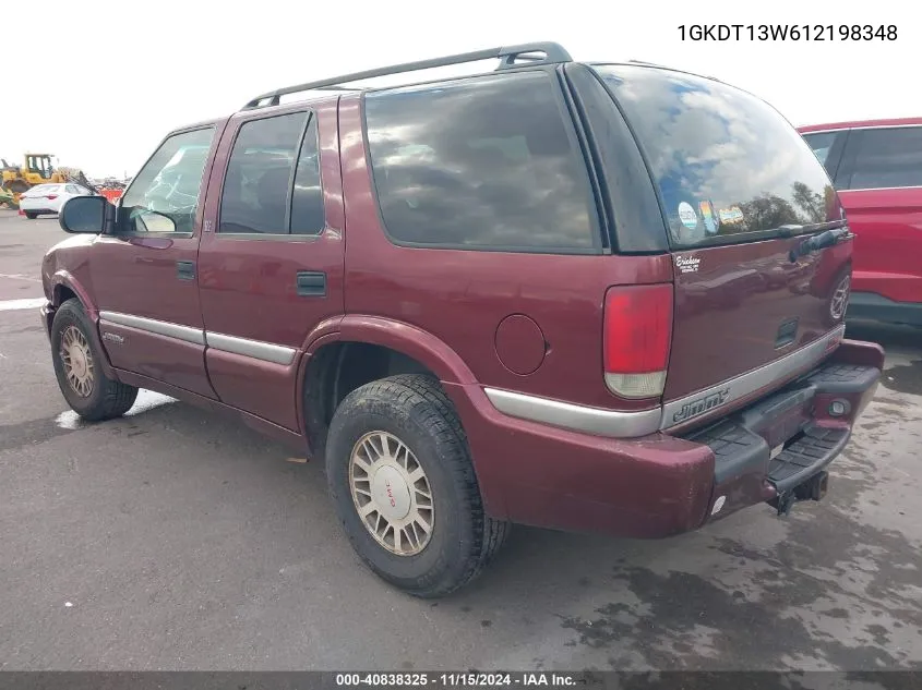 2001 GMC Jimmy Sle VIN: 1GKDT13W612198348 Lot: 40838325