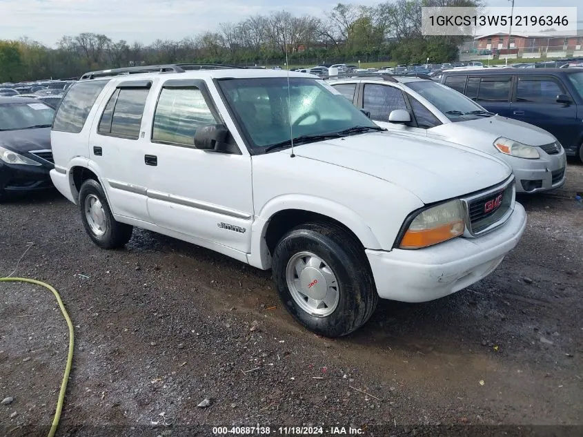 2001 GMC Jimmy Sle VIN: 1GKCS13W512196346 Lot: 40887138