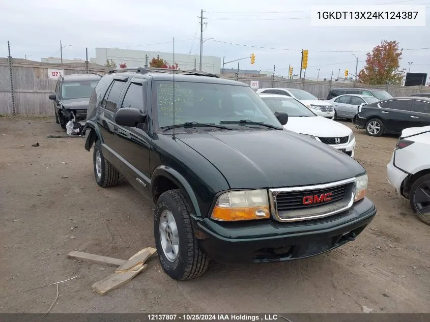 2004 GMC Jimmy VIN: 1GKDT13X24K124387 Lot: 12137807