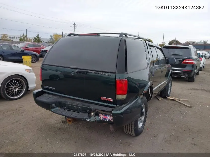 2004 GMC Jimmy VIN: 1GKDT13X24K124387 Lot: 12137807