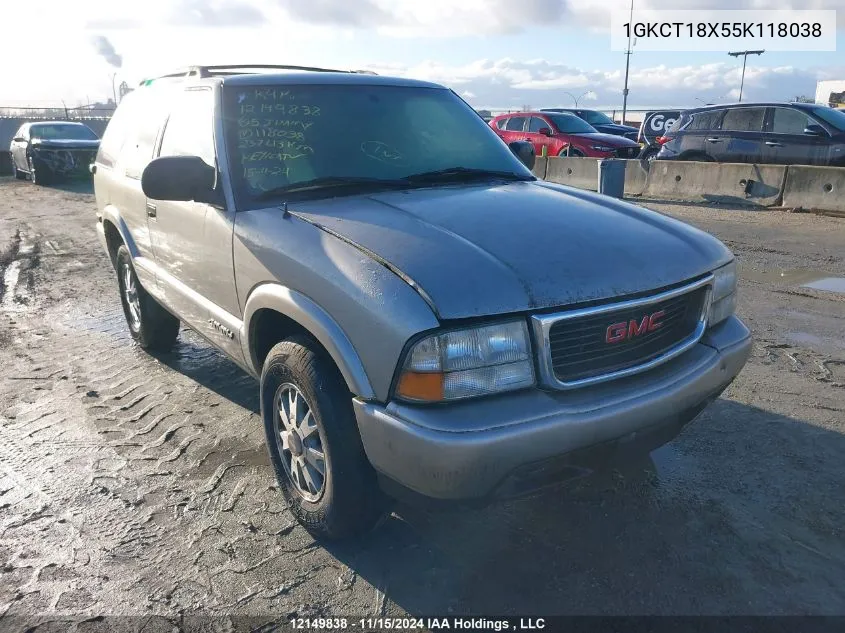 2005 GMC Jimmy VIN: 1GKCT18X55K118038 Lot: 12149838