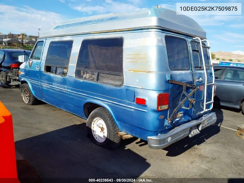 1989 GMC Rally Wagon / Van G2500 VIN: 1GDEG25K2K7509875 Lot: 40239543