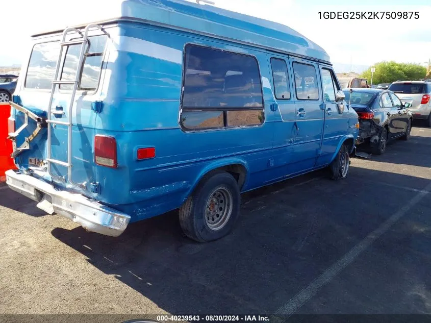 1989 GMC Rally Wagon / Van G2500 VIN: 1GDEG25K2K7509875 Lot: 40239543